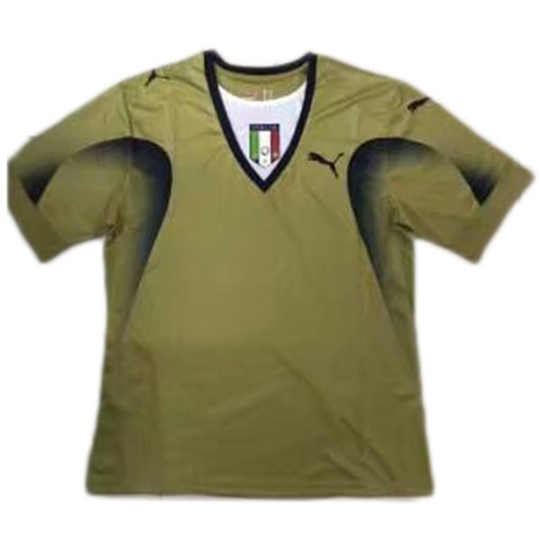Italy retro soccer jersey maillot match men's sportwear football shirt gold 2006